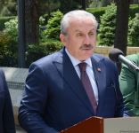Türkiyə parlamentinin sədri Fəxri xiyabanı və Şəhidlər xiyabanını ziyarət edib (FOTO)