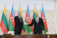 Azərbaycan və Litva prezidentləri mətbuata bəyanatlarla çıxış ediblər (FOTO/VİDEO) (YENİLƏNİB)