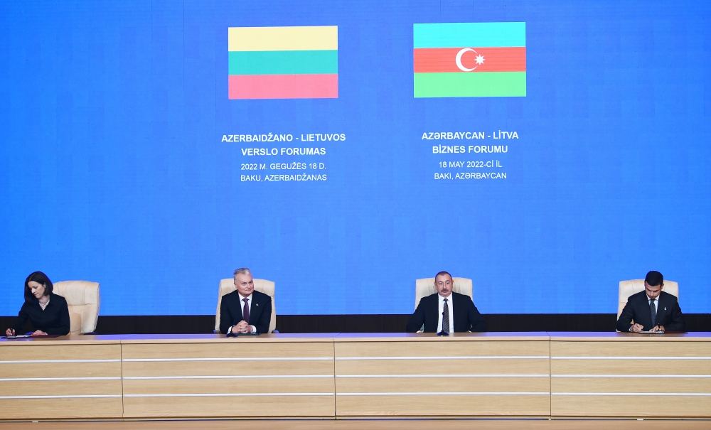 Prezident İlham Əliyev və Gitanas Nauseda Azərbaycan-Litva biznes forumunda iştirak ediblər (FOTO/VİDEO) (YENİLƏNİB)