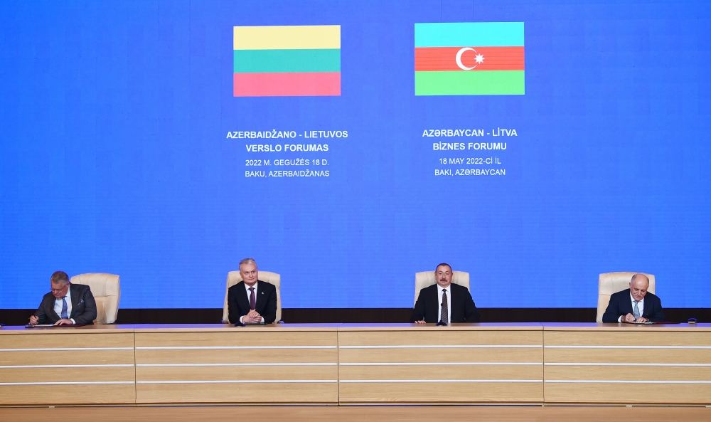 Prezident İlham Əliyev və Gitanas Nauseda Azərbaycan-Litva biznes forumunda iştirak ediblər (FOTO/VİDEO) (YENİLƏNİB)