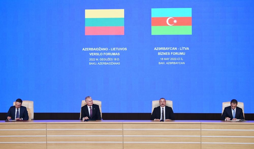 Prezident İlham Əliyev və Gitanas Nauseda Azərbaycan-Litva biznes forumunda iştirak ediblər (FOTO/VİDEO) (YENİLƏNİB)
