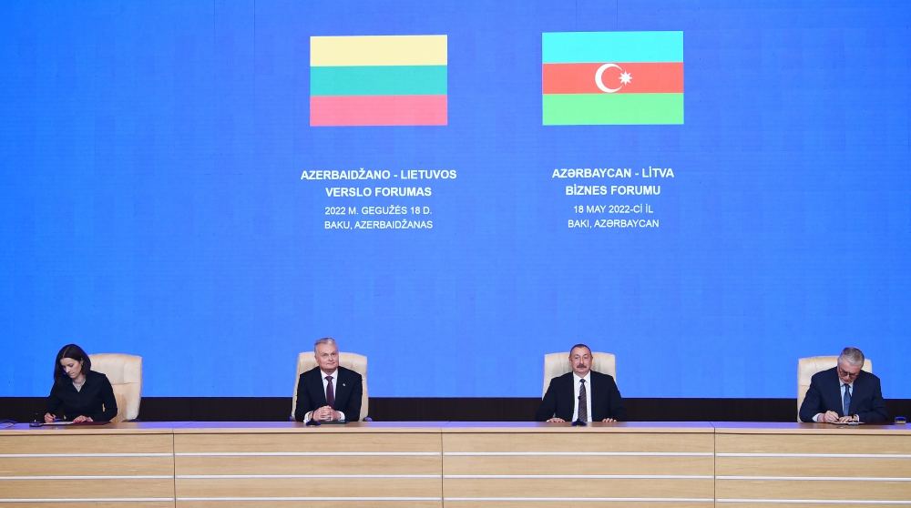 Prezident İlham Əliyev və Gitanas Nauseda Azərbaycan-Litva biznes forumunda iştirak ediblər (FOTO/VİDEO) (YENİLƏNİB)