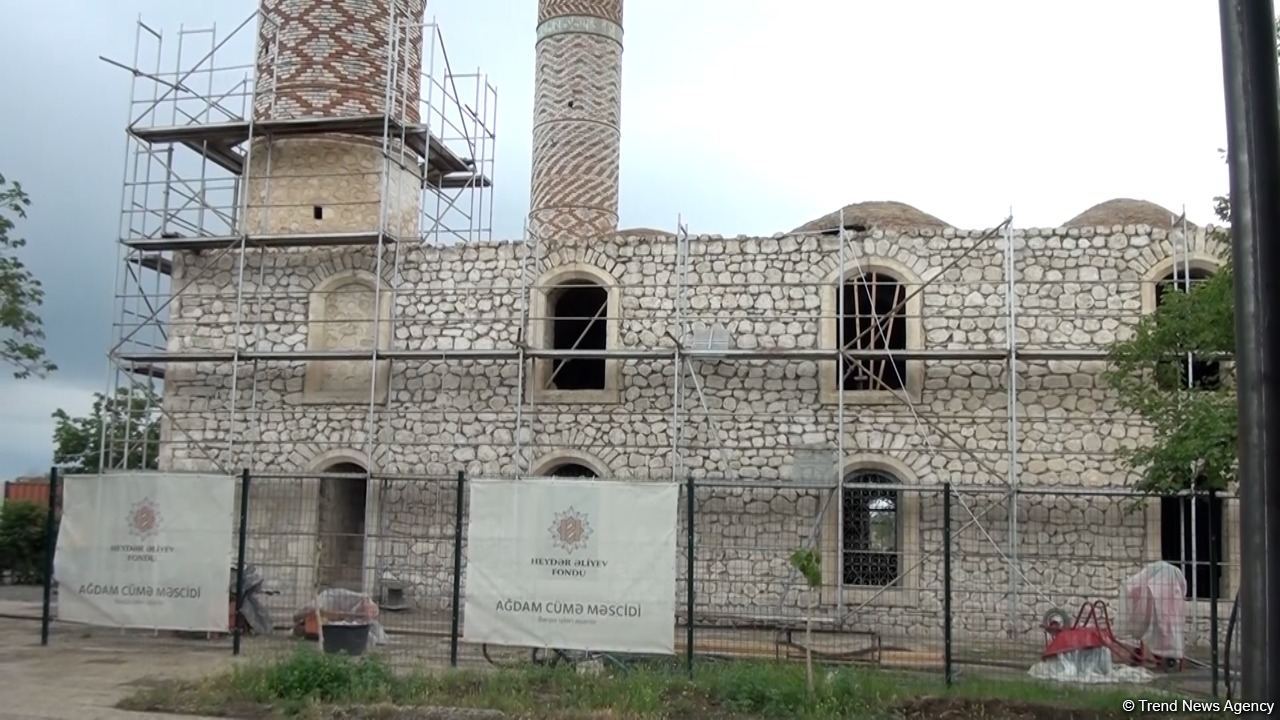 Ağdam Cümə Məscidi belə bərpa edilir - Trend TV-nin reportajı (FOTO/VİDEO)