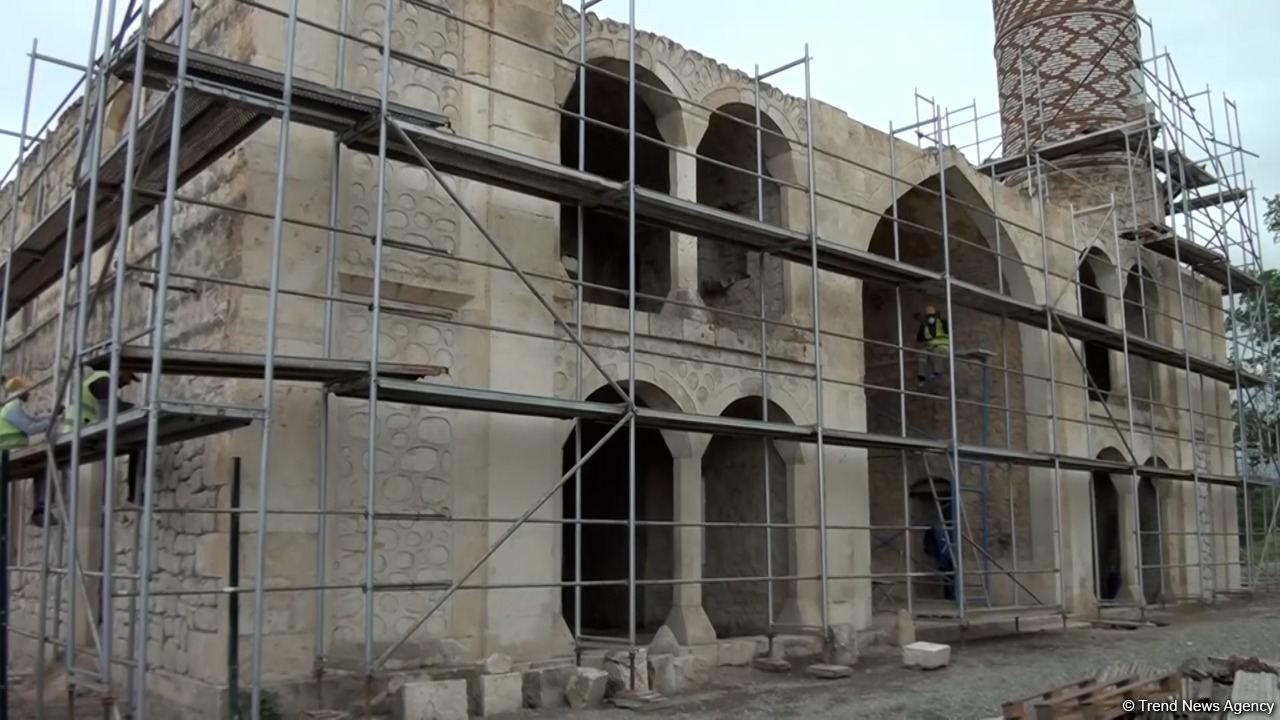 Ağdam Cümə Məscidi belə bərpa edilir - Trend TV-nin reportajı (FOTO/VİDEO)