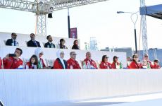 Prezidentlər İlham Əliyev, Rəcəb Tayyib Ərdoğan, birinci xanımlar Mehriban Əliyeva və Əminə Ərdoğan “TEKNOFEST Azərbaycan”da aviaşounu izləyiblər (FOTO)