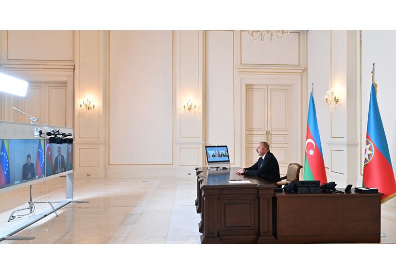 Prezident İlham Əliyev Venesuela Prezidenti ilə videokonfrans formatında görüşüb (FOTO/VİDEO) (YENİLƏNİB)