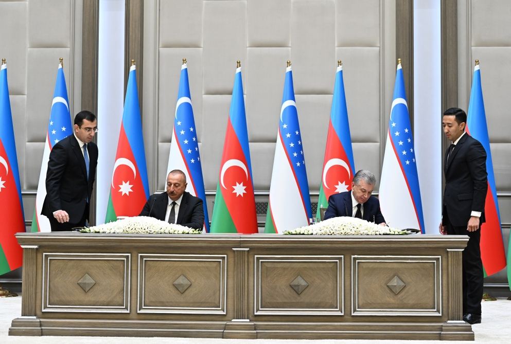 Azərbaycan-Özbəkistan sənədləri imzalanıb (YENİLƏNİB) (FOTO/VİDEO)