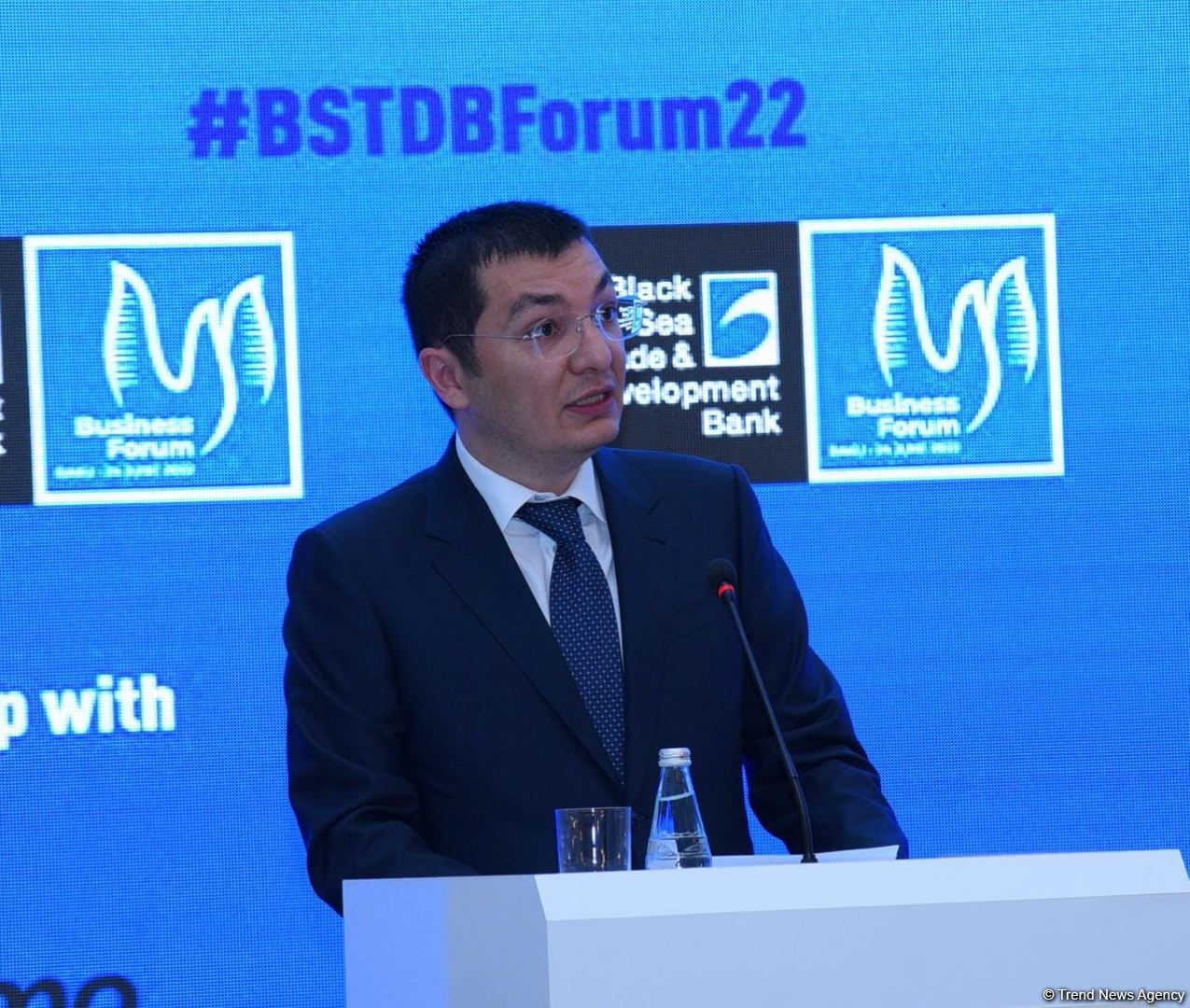 Samir Şərifov Qara Dəniz Ticarət və İnkişaf Bankını Qarabağda biznes layihələrinə dəstək verməyə çağırıb (FOTO)