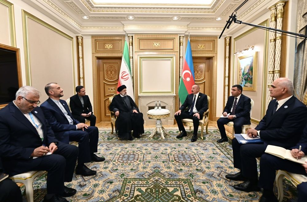 Prezident İlham Əliyevin İran Prezidenti Seyid İbrahim Rəisi ilə görüşü olub (FOTO/VİDEO) (YENİLƏNİB)