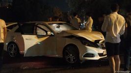 Bakıda iki minik avtomobili toqquşub (FOTO)