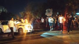 Bakıda iki minik avtomobili toqquşub (FOTO)
