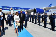 Prezident İlham Əliyev və  Birinci xanım Mehriban Əliyeva Türkiyəyə səfərə gəliblər (FOTO/VİDEO)