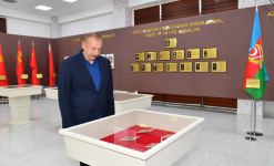 Prezident İlham Əliyev Ağsuda Gənc Sənətkarlar Mərkəzinin və Dövlət Rəmzləri Muzeyinin açılışında iştirak edib (FOTO/VİDEO) (YENİLƏNİB)