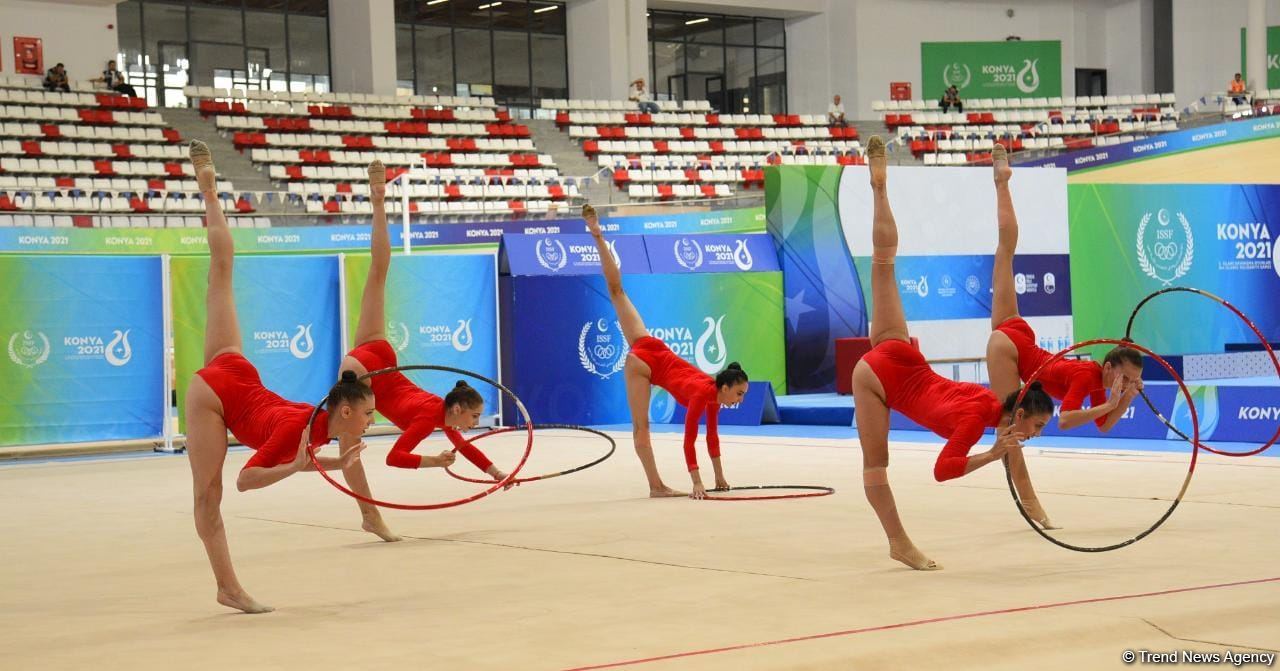 Parlaq və həyəcanlı - Azərbaycanın bədii gimnastika üzrə qrup komandası İslamiadada çıxış edir (FOTO)