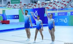 Azərbaycan gimnastlarından ibarət üçlük İslamiadanın gümüş müdalını qazanıb (FOTO)