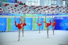 İslamiada: Azərbaycanın bədii gimnastika üzrə qrup komandası beş halqa proqramında gümüş medal qazanıb (FOTO)