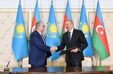 Azərbaycan-Qazaxıstan sənədləri imzalanıb (FOTO/VİDEO) (YENİLƏNİB)