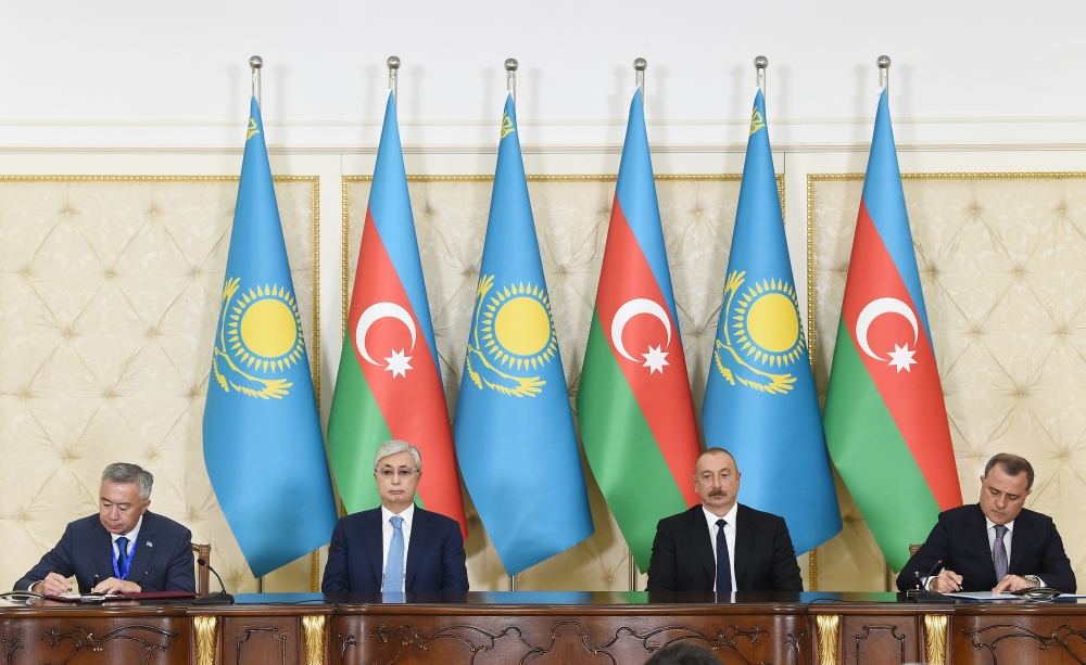 Azərbaycan-Qazaxıstan sənədləri imzalanıb (FOTO/VİDEO) (YENİLƏNİB)