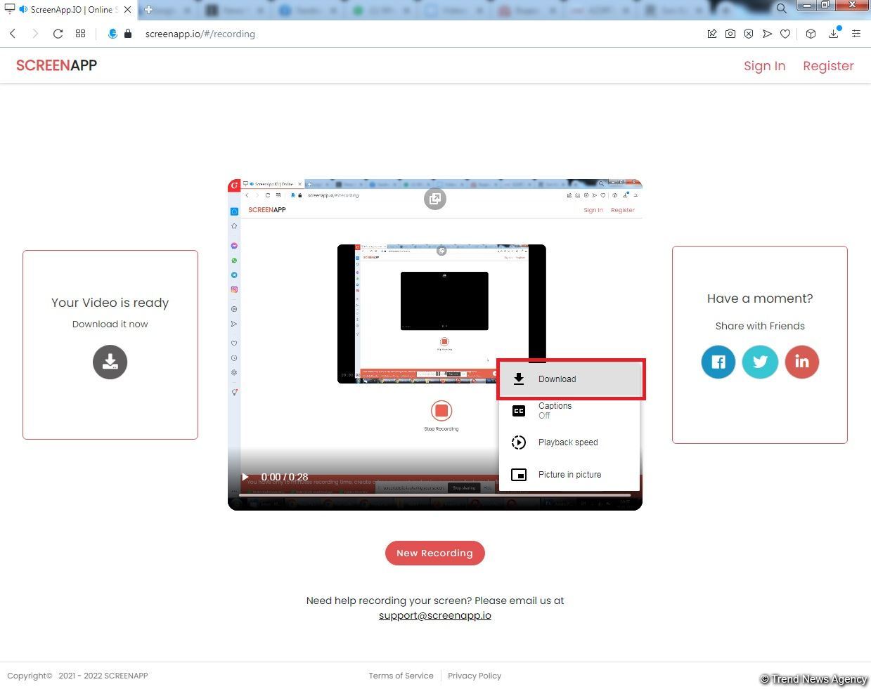 Kompüterdə proqramsız ekran videosu çəkmək (FOTO/VİDEO)