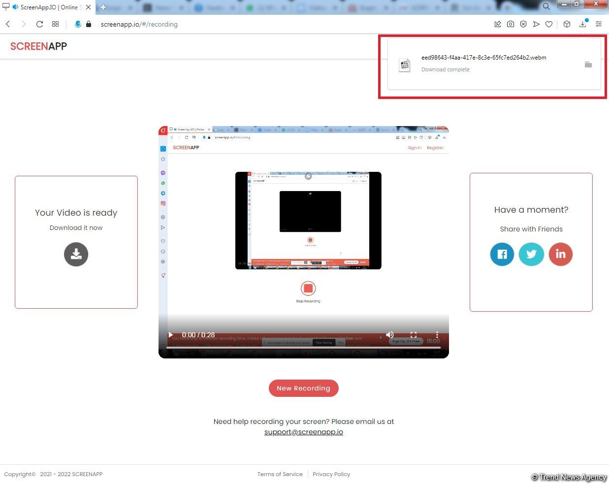 Kompüterdə proqramsız ekran videosu çəkmək (FOTO/VİDEO)