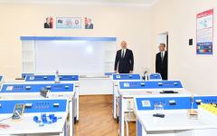 Prezident İlham Əliyev Nəsimi rayonunda yeni korpusu tikilən 35 saylı tam orta məktəbdə yaradılan şəraitlə tanış olub (FOTO/VİDEO)