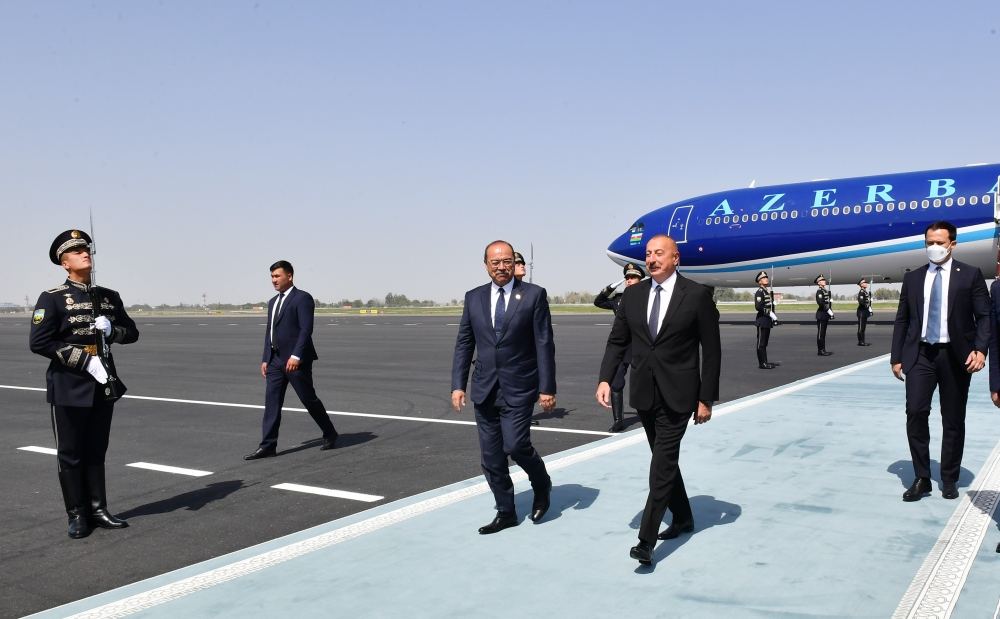 Prezident İlham Əliyev Özbəkistana səfərə gəlib (FOTO/VİDEO)