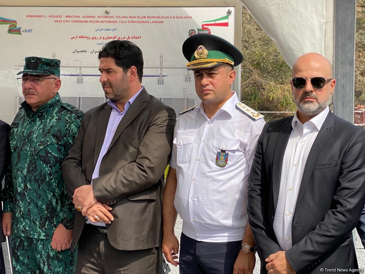 Şərqi Zəngəzur iqtisadi rayonunda İranla sərhəddə Ağbənd avtomobil yolu körpüsünün təməlqoyma mərasimi keçirilib (FOTO)