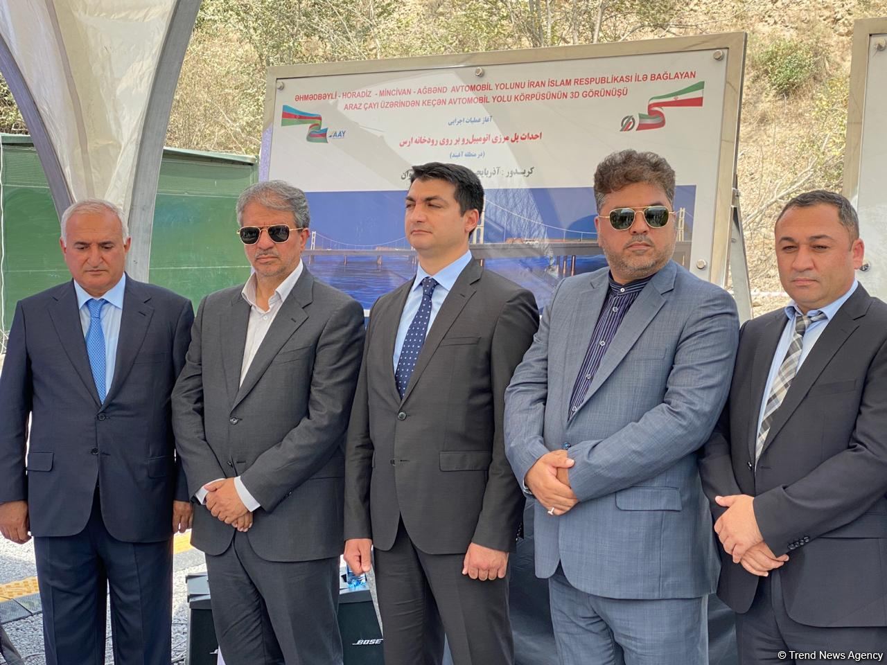 Şərqi Zəngəzur iqtisadi rayonunda İranla sərhəddə Ağbənd avtomobil yolu körpüsünün təməlqoyma mərasimi keçirilib (FOTO)