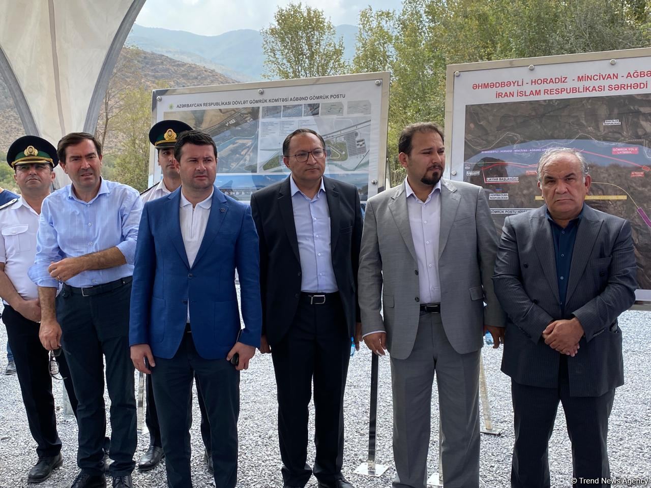 Şərqi Zəngəzur iqtisadi rayonunda İranla sərhəddə Ağbənd avtomobil yolu körpüsünün təməlqoyma mərasimi keçirilib (FOTO)