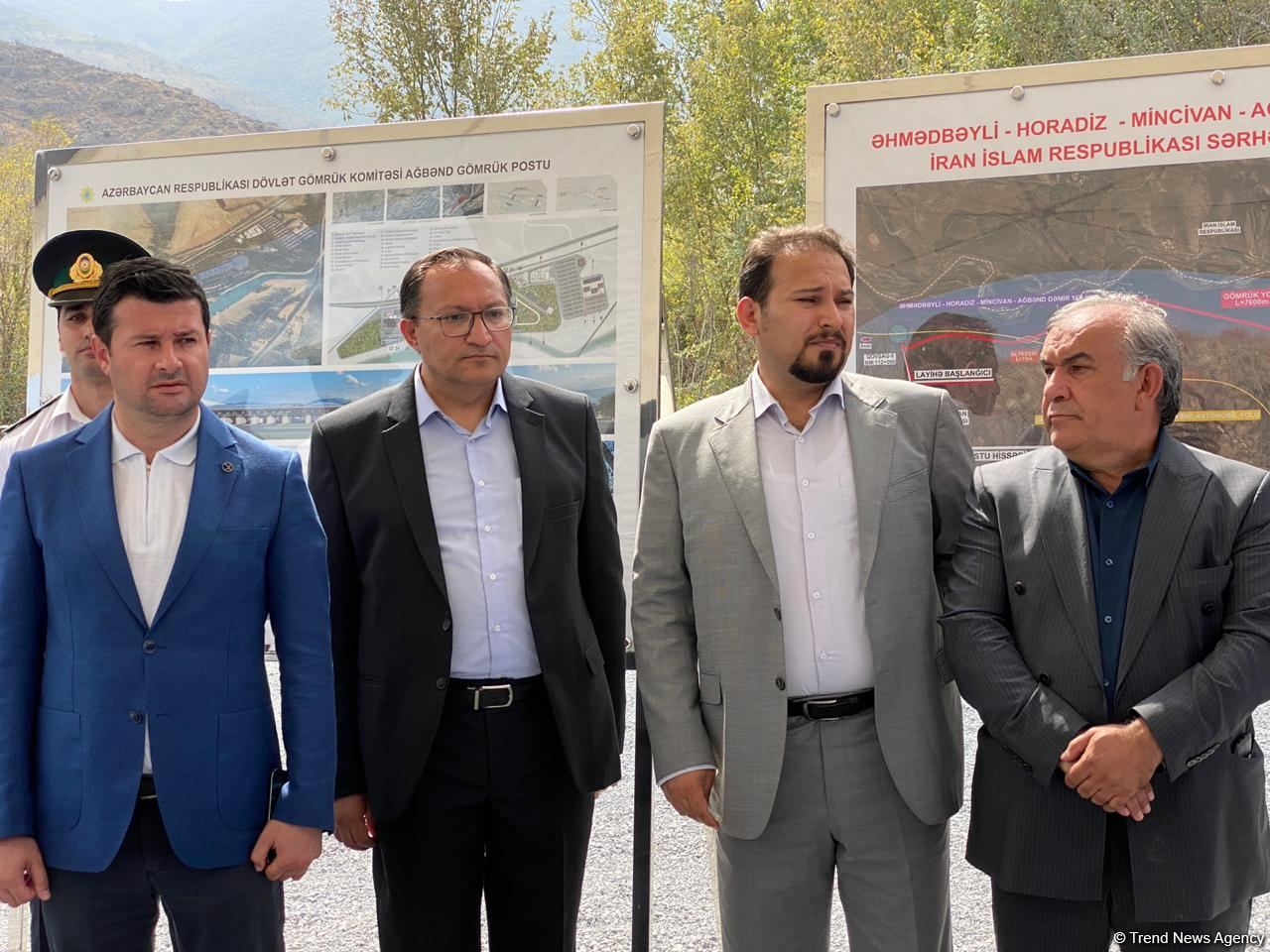 Şərqi Zəngəzur iqtisadi rayonunda İranla sərhəddə Ağbənd avtomobil yolu körpüsünün təməlqoyma mərasimi keçirilib (FOTO)