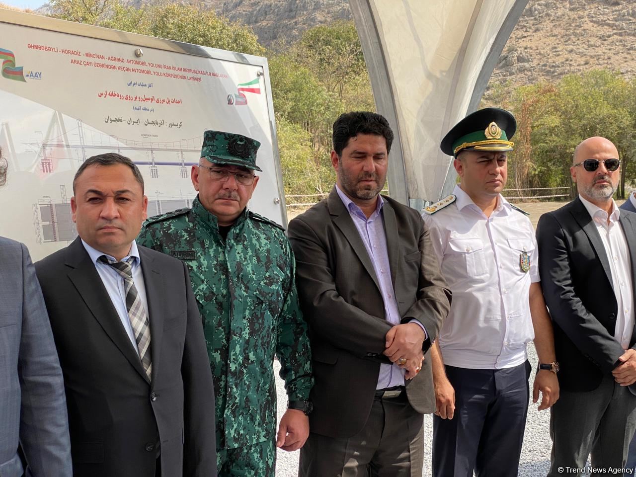 Şərqi Zəngəzur iqtisadi rayonunda İranla sərhəddə Ağbənd avtomobil yolu körpüsünün təməlqoyma mərasimi keçirilib (FOTO)