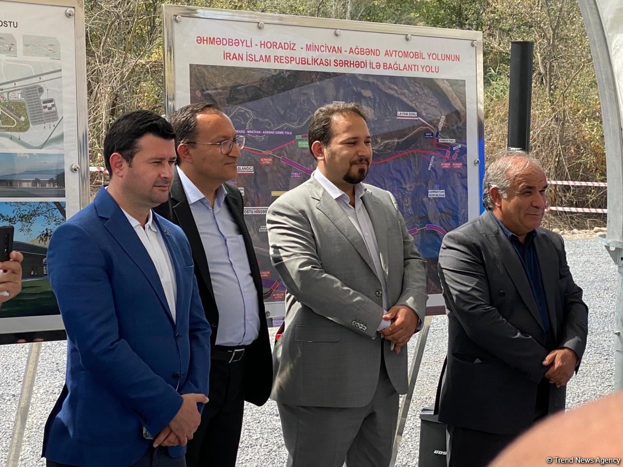Şərqi Zəngəzur iqtisadi rayonunda İranla sərhəddə Ağbənd avtomobil yolu körpüsünün təməlqoyma mərasimi keçirilib (FOTO)