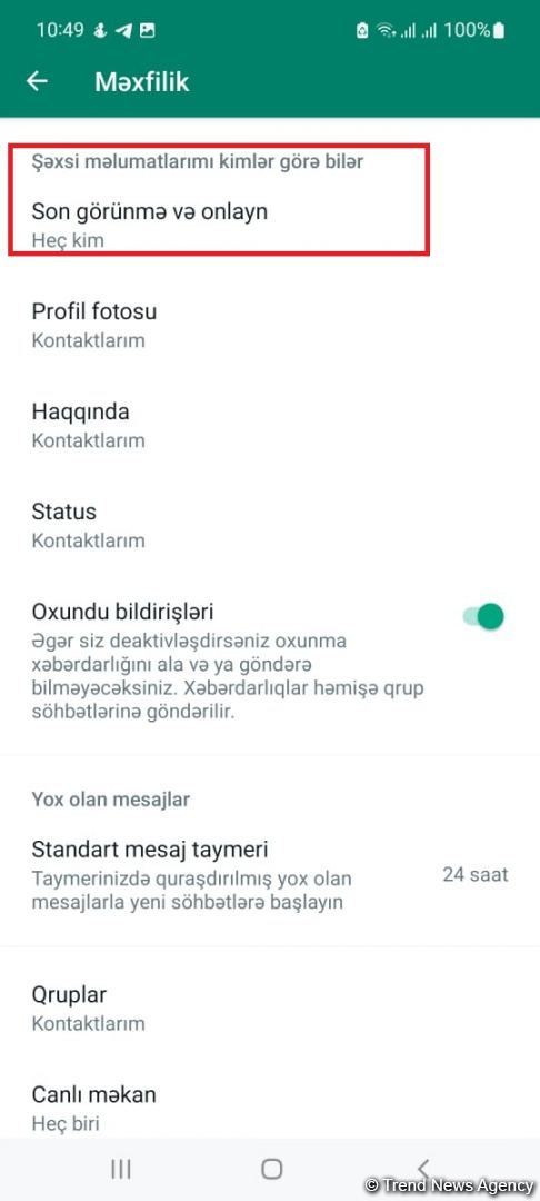 “WhatsApp”da yeni funksiyalar: Son görülməni gizlətmək qaydası dəyişdi (FOTO)