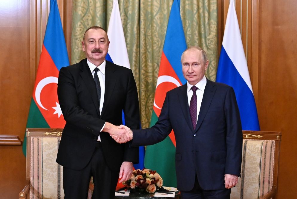 Soçidə Prezident İlham Əliyev ilə Prezident Vladimir Putin arasında ikitərəfli görüş keçirilib (FOTO/VİDEO) (YENİLƏNİB)
