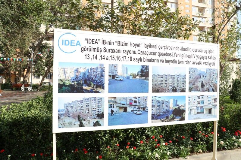 Heydər Əliyev Fondunun vitse-prezidenti Leyla Əliyevanın iştirakı ilə növbəti abadlaşdırılmış həyətin açılışı olub (FOTO)