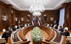 Səmərqənddə Prezident İlham Əliyevin Prezident Şavkat Mirziyoyev ilə görüşü olub (FOTO/VİDEO) (YENİLƏNİB)