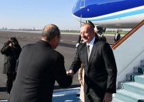 Prezident İlham Əliyev və Birinci xanım Mehriban Əliyeva Özbəkistana səfərə gəliblər (FOTO/VİDEO)