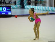 Bədii və aerobika gimnastikası üzrə birgə Bakı çempionatının ikinci günü start götürüb (FOTO)