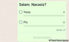 “WhatsApp”da sorğu anketləri funksiyası yaradılıb (FOTO)