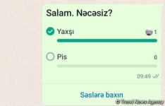 “WhatsApp”da sorğu anketləri funksiyası yaradılıb (FOTO)