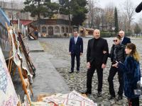 Prezident İlham Əliyev və Birinci xanım Mehriban Əliyeva “Yuxarı Baş” Milli Tarix-Memarlıq Qoruğu ərazisində aparılan təmir-bərpa işləri ilə tanış olublar (FOTO/VİDEO) (YENİLƏNİB)