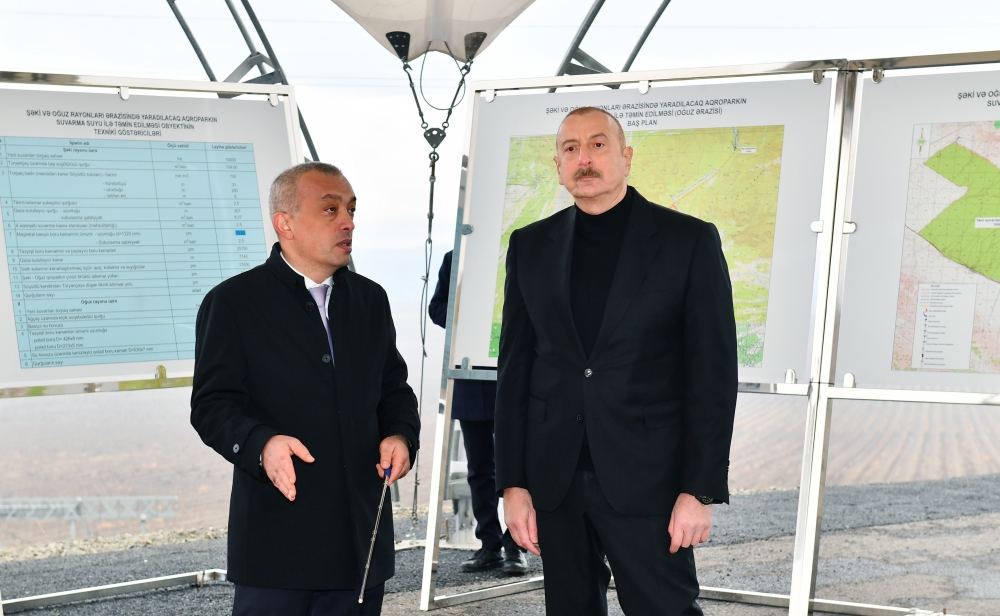 Prezident İlham Əliyev “Şəki-Oğuz” Aqroparkının torpaq sahəsinin suvarma suyu ilə təmin edən qurğularını işə salıb (FOTO/VİDEO) (YENİLƏNİB)