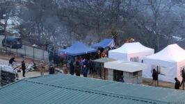 Rusiya sülhməramlılarının məsuliyyət zonasında etiraz aksiyası 19 saatdan çoxdur davam edir (FOTO/VİDEO)