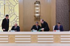 Azərbaycan-Türkiyə-Türkmənistan sənədləri imzalanıb (FOTO/VİDEO)