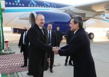Prezident İlham Əliyev və Birinci xanım Mehriban Əliyeva Türkmənistana səfərə gəlib (FOTO/VİDEO)