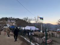 Rusiya sülhməramlılarının müvəqqəti yerləşdirildiyi zonada etiraz aksiyasının üçüncü günü (FOTO)