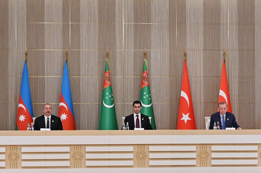 Azərbaycan-Türkiyə-Türkmənistan sənədləri imzalanıb (FOTO/VİDEO)
