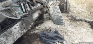 Kəlbəcərdə minaya düşən texnikaların görüntüləri (FOTO/VİDEO)