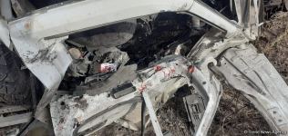 Kəlbəcərdə minaya düşən texnikaların görüntüləri (FOTO/VİDEO)