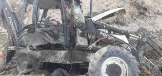 Kəlbəcərdə minaya düşən texnikaların görüntüləri (FOTO/VİDEO)